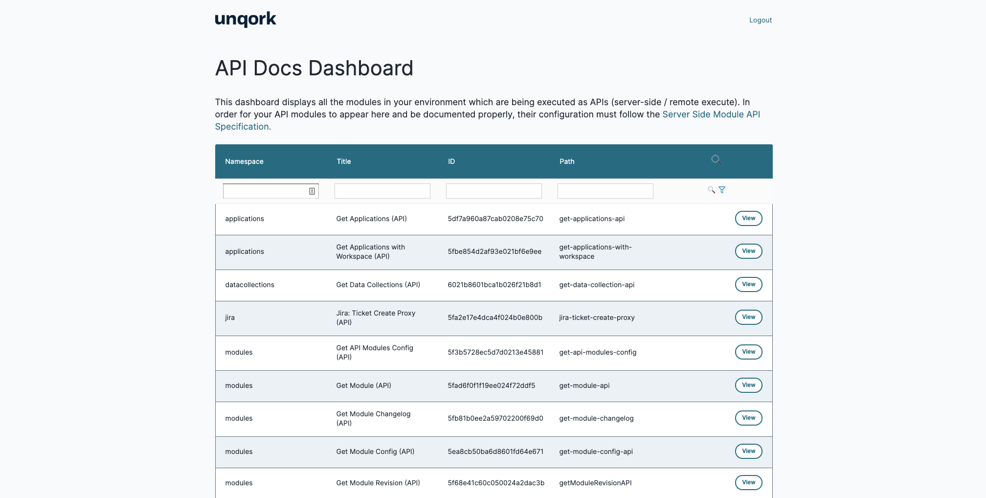 API Docs Dashboard